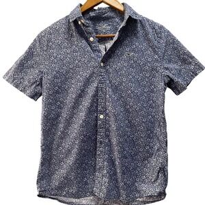 Vineyard Vines Button Down Shirt Boys M 12-14 Blue Floral Coastal Preppy Summer